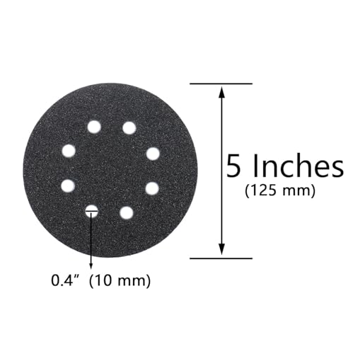 50 Pcs 5 Inch 8 Hole 60 Grit Wet and Dry Sanding Discs, Round Hook and Loop Disc Sandpaper for Random Orbital Sanders - style: 60 Grit