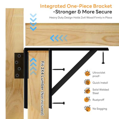 DIYHD Heavy Duty Anti-Sag Gate Kit with Left-Opening Latch for 2x4 Lumber - size: Kit + Left Open Latch