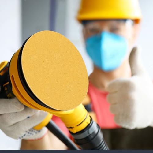 6-Inch No-Hole Hook and Loop Gold Sanding Discs 150-Grit, 100 Pack - size: 150 Grit