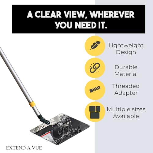 Inspection Mirror Telescoping Pole, Lightweight & Durable, 4 ft - 8 ft Pole, 3 Size Acrylic Mirror - size: 3 Size Acrylic Mirror, style: 4 ft - 8 ft Pole