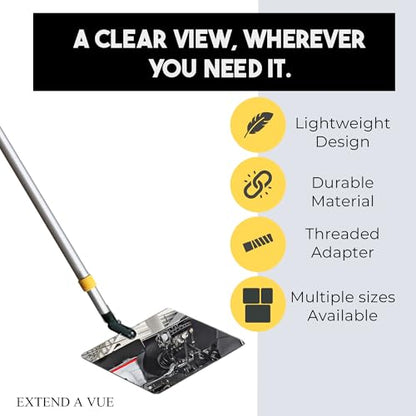Inspection Mirror Telescoping Pole, Lightweight & Durable, 4 ft - 8 ft Pole, 3 Size Acrylic Mirror - size: 3 Size Acrylic Mirror, style: 4 ft - 8 ft Pole