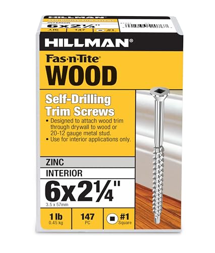 Hillman Trim Screws, #6 x 2-1/4in, 147 Pack, Zinc