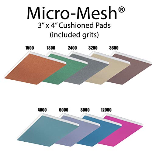 3 x 4 Micro-Mesh TM Sanding Pads 9 Grits