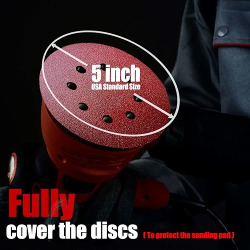80 Grit 5 Inch Sanding Discs Hook and Loop, Sanding Disks, Sandpaper for Wood, 100 Pcs - style: 80 grit 100 Pcs