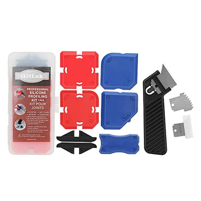 Caulking Tool Kit Silicone Sealant Finishing Tool Set Silicone Profiling Kit Grout Sealing Smoother Caulk Application Tool for Kitchen Bathroom Floor Window Sink Joint Toilet