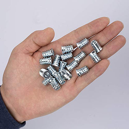 OIIKI 40 Pack Threaded Inserts, 1/4"-20 x 15mm, Silver - color: 40 pack, silver