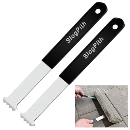 Paver Removal Tool, Paver Lifter Tool with Rubber Non-Slip Handle, 2 Pcs - color: Black and Silver