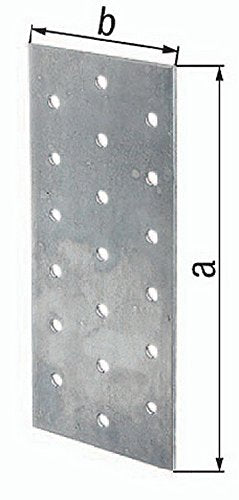 Alberts, Sendzimir-galvanised, 200 x 100 mm 332020 Perforated Plate - size: 200 x 100 mm