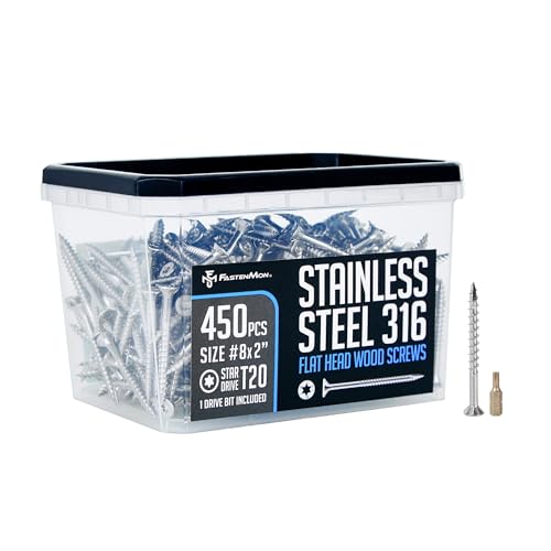 316 Stainless Steel Deck Screws, #8 x 2, 450 PCS - size: #8 x 2", style: 450 PCS