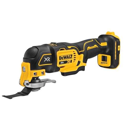 DEWALT 20V MAX XR Oscillating Multi-Tool Cordless, Variable Speed Brushless Motor Multitool with LED Light, Extended Runtime, Includes Two Wood Cutting Blades, Tool Only (DCS356B) - style: Tool Only