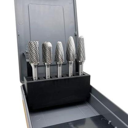 LU&MN Tungsten Carbide Burr Set, 1/2" Head 1/4" Shank, 5 Pcs - style: 5PCS, 1/2" Head * 1/4" Shank