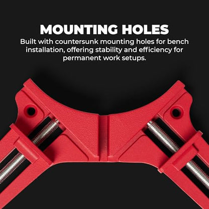 BUILDSOMETHING Right Angle Wood Clamp - Home Improvement Hand Tool - Premium Clamp Set with 45 Degree Cutting Guide Slot - 2 Pack