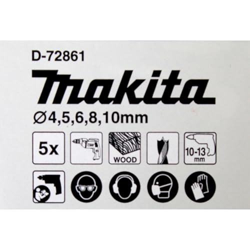 Makita D-72861 Wood Drill Bit Set 5 Piece