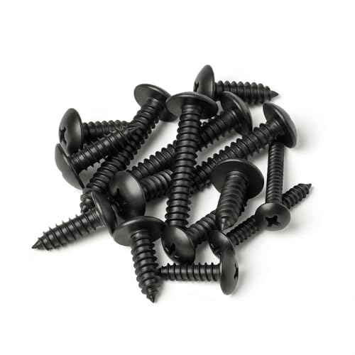 #14 x 2 (20 Pack) Truss Head Sheet Metal Screws Phillips Drive Self-Tapping Wood Screws, Black Oxide 304 Stainless Steel Screw (18-8), Corrosion Resistant Screws - size: #14 x 2"