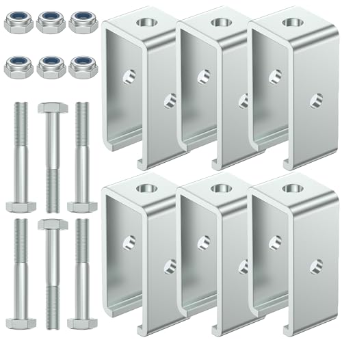 SKTREX Channel Trolley Track Hanger Bracket for UNISTRUT Strut Channel, 1-5/8 Intermediate Support Hange Bracket for All 1-5/8" Channel Trolley Track (6) - style: 6 pack