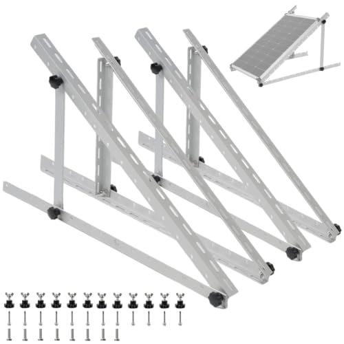 28" Solar Panel Mount Brackets Adjustable Solar Panel Tilt Mount Brackets for 50 / 100 / 200 Watts Solar Panel 2400Pa (Silver, 28, 2 Sets) - size: 28IN 2 Sets