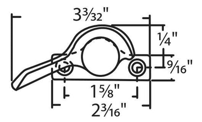 WRS 3.093" Left Hand Sweep Lock, White Bronze, for Double Hung Windows - color: 3.093" Left Hand - White Bronze
