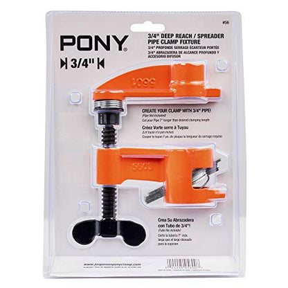 Pony 56 2-1/2" Deep Reach Clamp & Spreader Fixture for 3/4" Pipe - size: 1-Pack