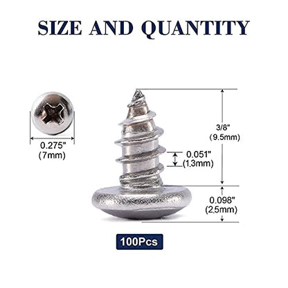 #6 x 3/8" Wood Screw 100Pcs 18-8 (304) Stainless Steel Pan Head Fast Self Tapping Drywall Screws by SG TZH - size: #6 x 3/8"