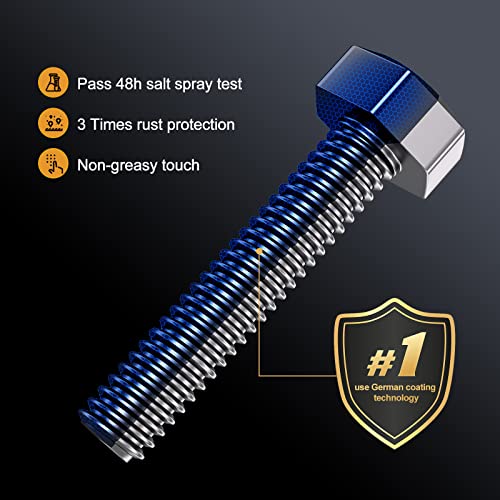 VIGRUE 305Pcs 1/4-20 Bolt and Nut Assortment Kit, 1/4-20 Black Button Head Socket Cap Screw Nuts Washers Kit, Assorted Allen Head Screws, Class 12.9 Alloy Steel - size: VIGRUE 305Pcs 1/4-20 Button Head