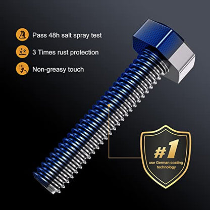 VIGRUE 305Pcs 1/4-20 Bolt and Nut Assortment Kit, 1/4-20 Black Button Head Socket Cap Screw Nuts Washers Kit, Assorted Allen Head Screws, Class 12.9 Alloy Steel - size: VIGRUE 305Pcs 1/4-20 Button Head