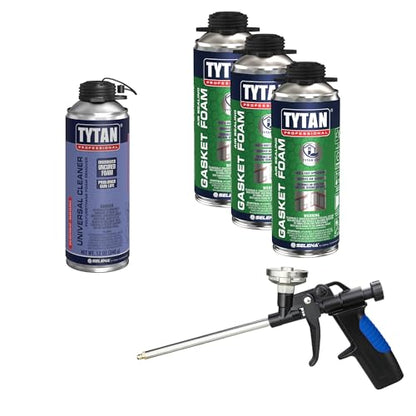 TYTAN Professional Gasket Foam Sealant – 14oz Can – Creates Airtight Seal Between Framing & Drywall – Improves Energy Efficiency (3 Can Kit) - style: 3 Can Kit