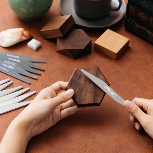 Honoson 10 Pcs Sanding Sticks for Plastic Models, Low Grits, Double Angle - style: Double Angle Shape