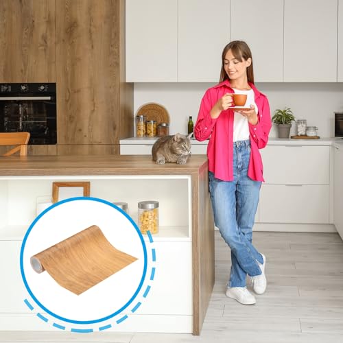 PATIKIL 8" X30' Self-Adhesive Wood Grain Repair Tape with Scraper Maple Grain Wheat