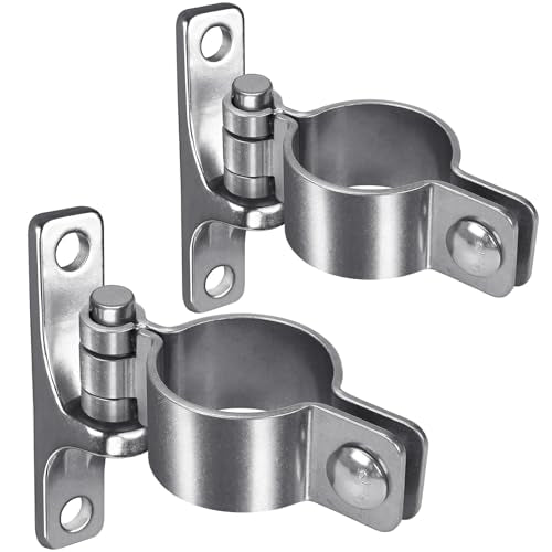 Insaga 304 Stainless Steel Gate Hinges 2Pack, Heavy Duty 1-7/8" Pipe Hinge with 5/8" Pin, Wall Mount Anti-Rust Chain Link Fence Hinge for Barn, Farm, Sports Field - color: 1-7/8''-2pack