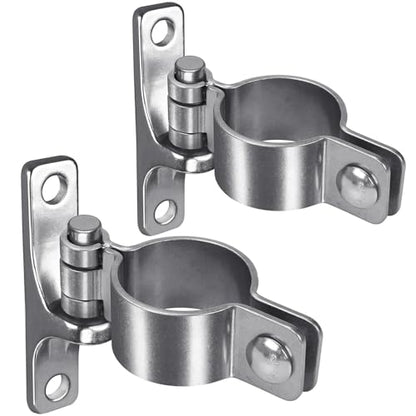 Insaga 304 Stainless Steel Gate Hinges 2Pack, Heavy Duty 1-7/8" Pipe Hinge with 5/8" Pin, Wall Mount Anti-Rust Chain Link Fence Hinge for Barn, Farm, Sports Field - color: 1-7/8''-2pack