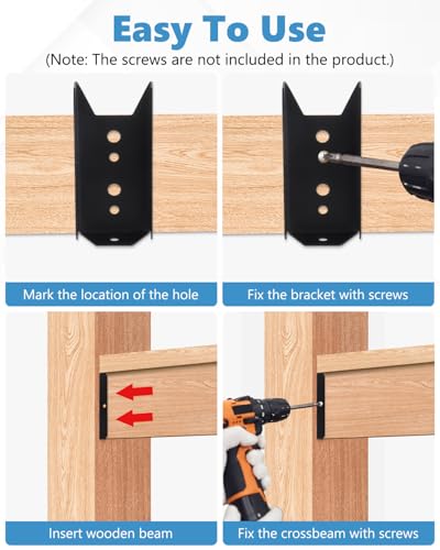 40 Pack 2x4 Fence Brackets for Wood Rail,18 Gauge