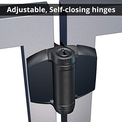 D&D TCHD1L2S3BTS TruClose Heavy Duty Gate Hinge Gates, Black, 2 pcs
