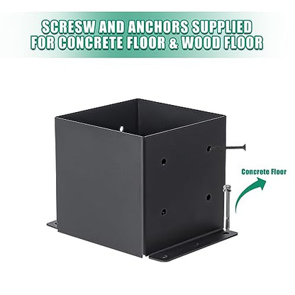 4 Set 6"x 6" Post Base (Inner Size 5.6"x 5.6" - size: 4 Pcs, style: 5.6"x 5.6"