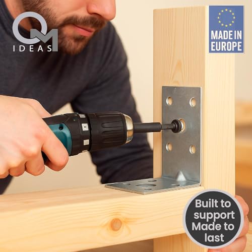 10 Pack Angle Brackets (1.97" x 1.97" x 1.38") Heavy Duty Corner Sleeper Bracket with Beading Timber Wood Metal Joining Fixing L Galvanised Steel Sheet Connector - size: 1.97" x 1.97" x 1.38"
