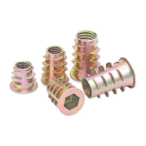 Qrity 20 Pcs Threaded Inserts, Threaded Inserts for Wood M5x13mm, Zinc Alloy Threaded Insert Nuts, Interface Hex Socket Drive - size: M5 x 13mm