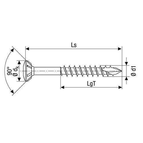 Spax 1.4567-25170004503521 Facade Screw, Raised Countersunk Head T-Star Plus, Cut, Partial Thread, Stainless Steel A2, 25170004504021 - size: 4,5 x 40 mm, style: 200 Items
