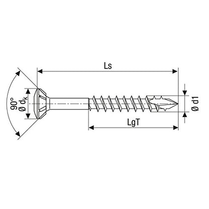 Spax 1.4567-25170004503521 Facade Screw, Raised Countersunk Head T-Star Plus, Cut, Partial Thread, Stainless Steel A2, 25170004504021 - size: 4,5 x 40 mm, style: 200 Items