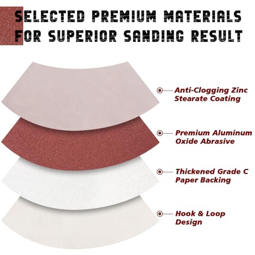 9 Inch 8 Hole Sanding Disc, 40-400 Grit 40 PCS Hook and Loop Sandpaper - style: Grit 40-400