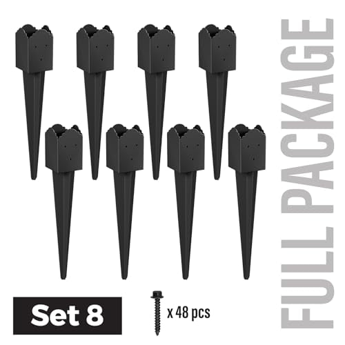 8 Pack 31.5"x4"x4" Heavy Duty Fence Post Anchor Ground Spike (S6)
