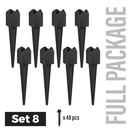 8 Pack 31.5"x4"x4" Heavy Duty Fence Post Anchor Ground Spike (S6)