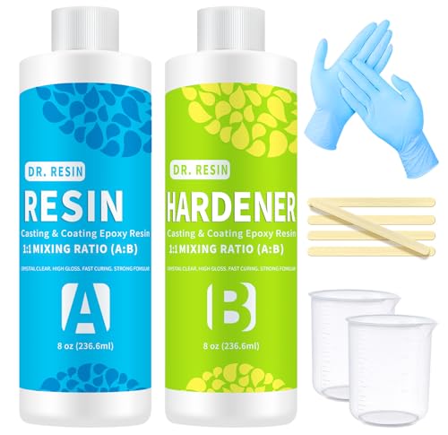 DR.RESIN Epoxy Resin Kit 16oz Clear Resin Kit Self-Leveling for Craft Molds - size: 16 oz
