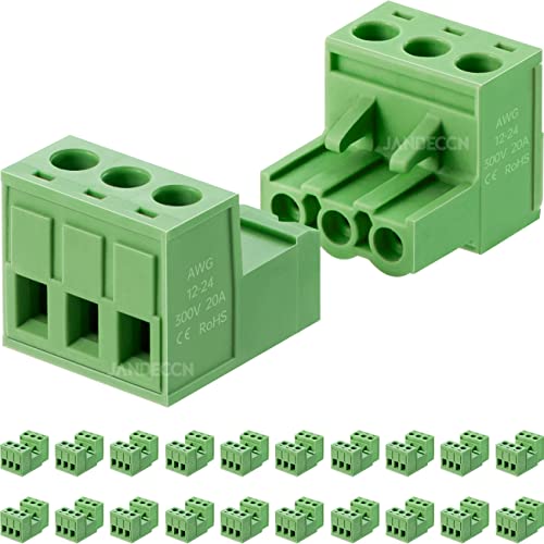 20 Sets 3 Pin 5.08mm PCB Screw Terminal Block Phoenix Connectors - size: 3P