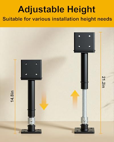 Screw Jack Post Kit, 4"x4" Adjustable Shore Jack & Purlin Splicer - color: Black, size: 4x4