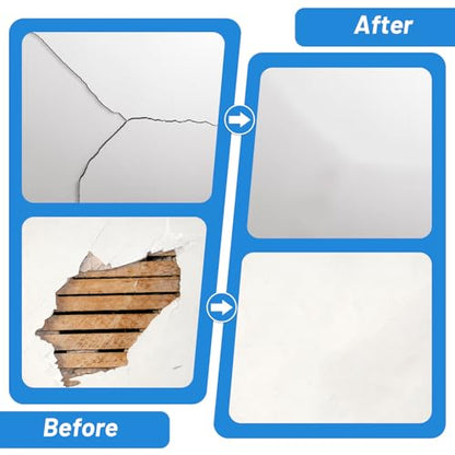12 PCS 4/6/8 Inch Wall Repair Patch Kit, Aluminum Mesh Dry Wall Hole Repair Patch with Scraper Sandpapers Gloves Heavy Duty Wall Repair for Large Holes Quick Fixes - color: 12 PCS 4/6/8inch Wall Repair Patch Kit