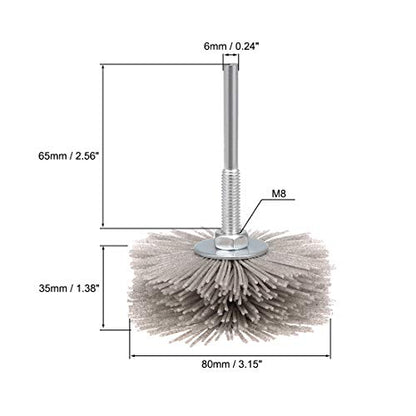 uxcell Nylon Wheel Brush 180 Grits Abrasive Grinding Head with 6mm Threaded Shank - style: 180 Grit