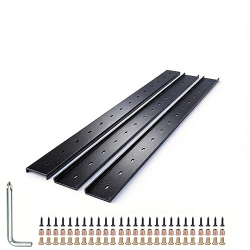C Channel Steel Support Metal Support Bracing Hidden C Bracket for Table Top Live Edge Slab Woodworking, Black Coat Finish, 6 Holes (3 Pack 1, 40 Inch) - size: 40 Inch, style: 3 PACK 1