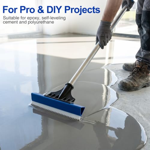 2 Pack Epoxy Floor Squeegees Notched Squeegee for Self Leveling Cement Urethane Epoxy Floor Tools (7.87 Inches) - size: 7.87 Inches