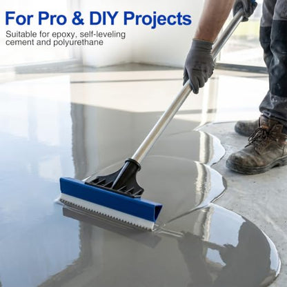 2 Pack Epoxy Floor Squeegees Notched Squeegee for Self Leveling Cement Urethane Epoxy Floor Tools (7.87 Inches) - size: 7.87 Inches