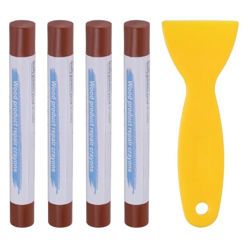 PATIKIL 4Pcs Wood Furniture Repair Markers with Scraper, Dark Brown - color: Dark Brown