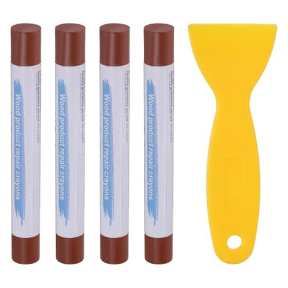 PATIKIL 4Pcs Wood Furniture Repair Markers with Scraper, Dark Brown - color: Dark Brown
